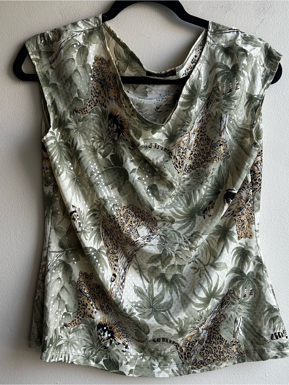 Jaipur Olive & Tan Leopard Print Sleeveless Blouse